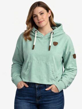 Wanakome Etta Cropped Hoodie Women's XL Mint Green Pullover Sweatshirt